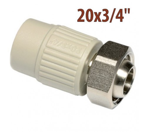 Евроконус ПП с накидной гайкой Wavin Ekoplastik вн. 20х3/4"