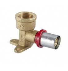 Колено пресс вн. 16x1/2" с креплением TDM Brass