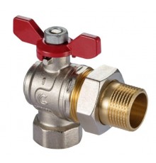 Кран шаровый с американкой 3/4" угловой Calido S30 бабочка