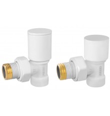 Комплект вентилей для радиатора угловой белый 1/2" Ferro
