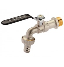 Кран водоразборный настенный со штуцером 1/2" никелир. General Fittings
