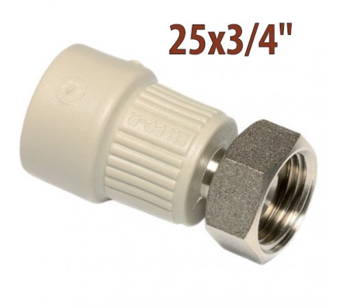 Муфта ПП с накидной гайкой Wavin Ekoplastik вн. 25х3/4"