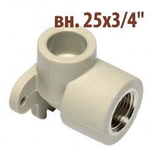 Колено ПП с креплением Wavin Ekoplastik вн. 25х3/4"