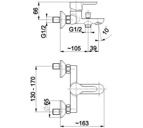 Смеситель для ванны с коротким изливом Armatura Granat 5524-010-00