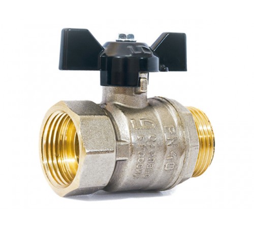 Кран шаровый 1 1/4" стандарт нар.-вн. бабочка PN 40 LD
