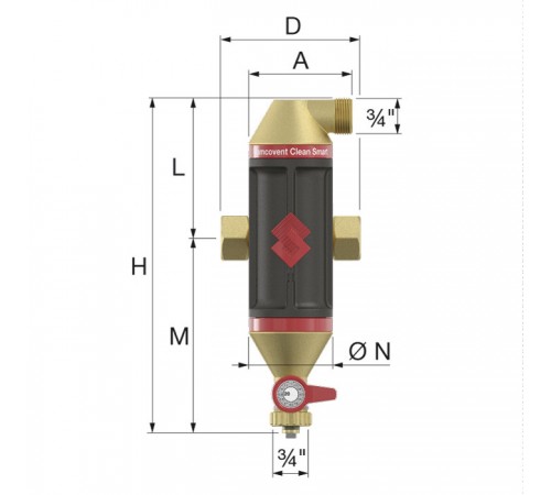 Сепаратор воздуха и грязи Flamcovent Clean Smart 3/4" Flamco