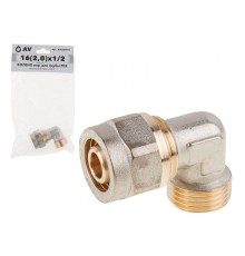 Колено 16(2,0)х1/2" нар. для трубы PEX AV Engineering