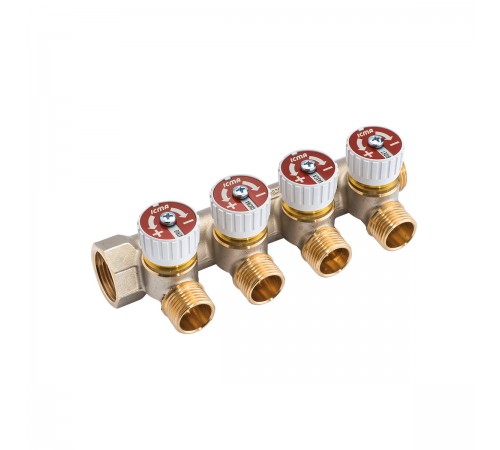 Коллектор с вентилями 3/4"х1/2" 4 вых. Icma
