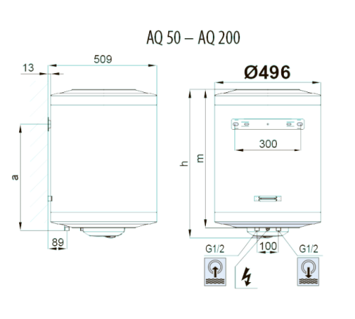 Водонагреватель электрический Aquastic AQ 50