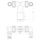 Колено с двумя штуцерами DN40/32 / 17–23 с обратными клапанами Alcaplast