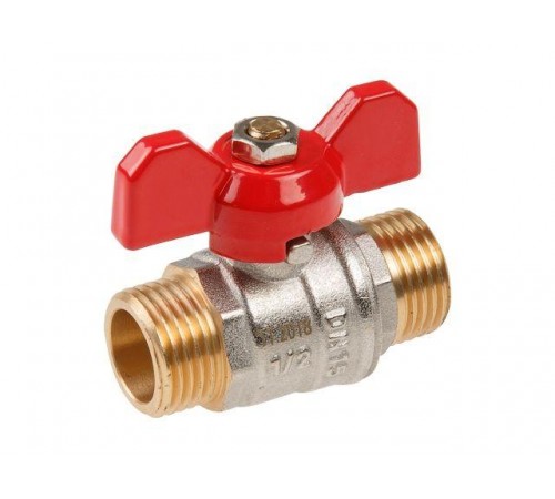 Кран шаровый 1/2" нар.-нар. бабочка PN30, AV Engineering